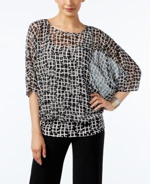 Alfani Printed Banded-hem Top, Only At Macy's