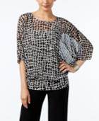 Alfani Printed Banded-hem Top, Only At Macy's