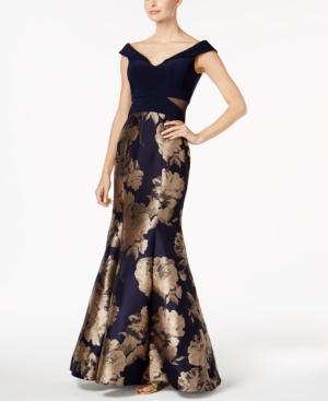 Xscape Printed Mermaid Gown