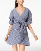 The Edit By Seventeen Juniors' Gingham-print Wrap Dress, Created For Macy's