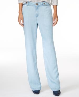 Maison Jules Chambray Wide-leg Pants, Only At Macy's