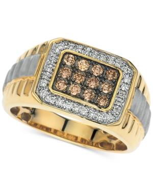 Men's Diamond Two-tone Ring (1/2 Ct. T.w.) In 14k Gold