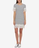 Tommy Hilfiger Striped Lace-trim Dress, Only At Macy's