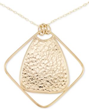 Sis By Simone I. Smith Long Hammered Pendant Necklace In 14k Gold Over Sterling Silver