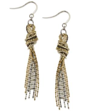 Charter Club Tri-tone Knot Chain Drop Earrings