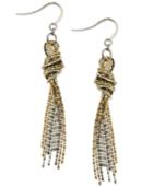 Charter Club Tri-tone Knot Chain Drop Earrings