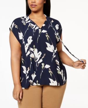 Nine West Plus Size Floral-print Top