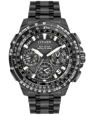 Citizen Men's Chronograph Eco-drive Black Ion-plated Titanium Bracelet Watch 47mm Cc9025-85e