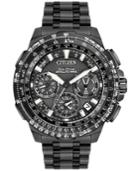 Citizen Men's Chronograph Eco-drive Black Ion-plated Titanium Bracelet Watch 47mm Cc9025-85e