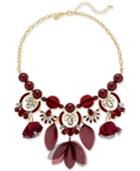 Inc International Concepts Gold-tone Stone, Crystal & Mesh Fabric Statement Necklace, Created For Macy's