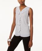 Inc International Concepts Printed Ruffled Tank Top, Only At Macy's