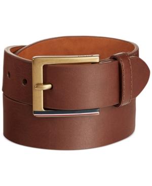 Tommy Hilfiger Striped Buckle Brown Belt