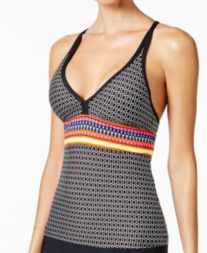 Jag Chromatic Printed Racerback Halter Tankini Top Women's Swimsuit