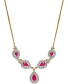 Ruby (2-3/8 Ct. T.w.) And Diamond (1/2 Ct. T.w.) Necklace In 14k Gold