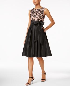 Jessica Howard Soutache Bow Fit & Flare Dress