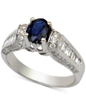 Sapphire (3/4 Ct. T.w.) And Diamond (9/10 Ct. T.w.) Ring In 14k White Gold