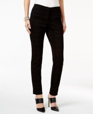Alfani Flocked Grid-print Pants, Only At Macy's