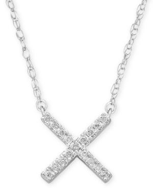 Elsie May Diamond Accent Crisscross Pendant Necklace In Sterling Silver, 15 + 1 Extender