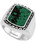 Effy Men's Manufactured Turquoise Ring (3-9/10 Ct. T.w) In Sterling Silver And Black Lacquer