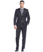 Marc New York By Andrew Marc Black Tonal Plaid Suit