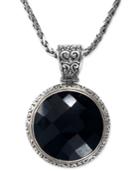 Balissima By Effy Onyx Circle Pendant Necklace (35-1/5 Ct. T.w.) In Sterling Silver And 18k Gold