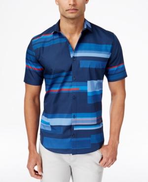Calvin Klein Men's Stripe-block Short-sleeve Shirt