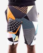 Black Pyramid Men's Drawstring Geometric Sweat Shorts