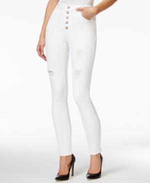 Nanette By Nanette Lepore Ludlow Ripped Skinny Daffodil White Wash Jeans