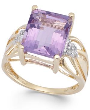 Pink Amethyst (5-1/2 Ct. T.w.) And Diamond Accent Ring In 14k Gold