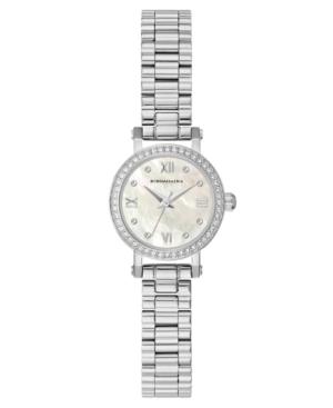 Bcbg Maxazria Ladies Silvertone Bracelet Watch With Light Mop Dial, 24mm