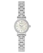 Bcbg Maxazria Ladies Silvertone Bracelet Watch With Light Mop Dial, 24mm
