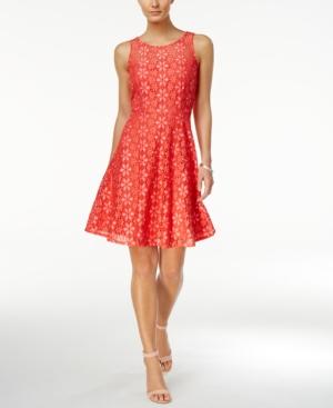 Nine West Floral Lace A-line Dress