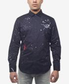 Sean John Men's Embroidered Paint-splatter Shirt, Created For Macy's