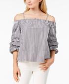Bcx Juniors' Cold-shoulder Puffed-sleeve Top