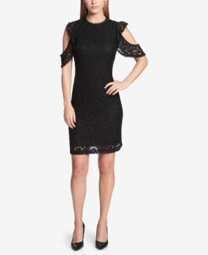 Tommy Hilfiger Cold-shoulder Lace Dress