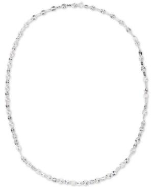 Giani Bernini Twist Disc Chain 24 Statement Necklace In Sterling Silver, Created For Macy's
