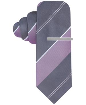 Alfani Red Seasonal Stripe Skinny Tie