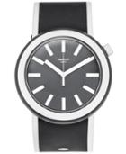Swatch Unisex Swiss Pop Black And White Silicone Strap Watch 41mm Pnb100