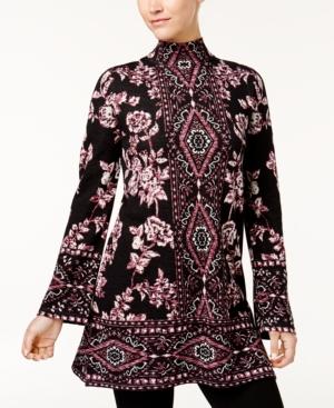 Style & Co Printed Mock-neck Tunic, Created For Macy's