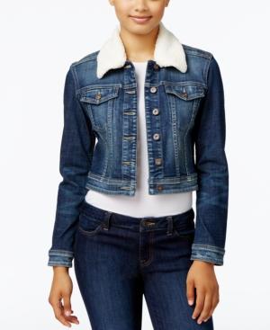 Lee Platinum Faux-sherpa-collar Denim Jacket