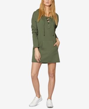 Sanctuary Cotton Lace-up Sweatshirt Tunic