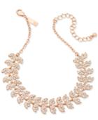 Inc International Concepts Rose Gold-tone Crystal Leaf Choker Necklace, 11-3/4 + 3 Extender, Created For Macy's
