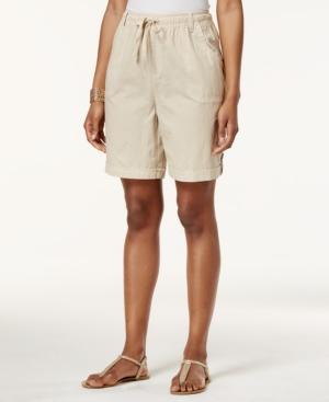 Karen Scott Tab-cuff Drawstring Shorts, Only At Macy's