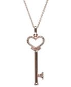 Pave Rose By Effy Diamond Diamond Heart Key Pendant (1/5 Ct. T.w.) In 14k Rose Gold