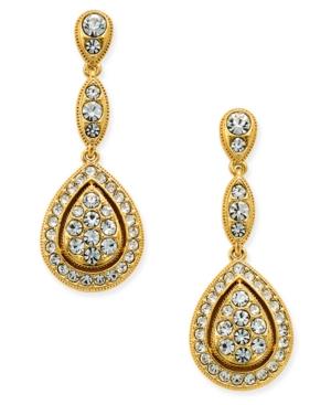 Eliot Danori Gold-tone Teardrop Pave Drop Earrings, Only At Macy's