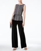 Jessica Howard Petite Printed Peplum Wide-leg Jumpsuit