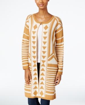 Ny Collection Patterned Maxi Cardigan