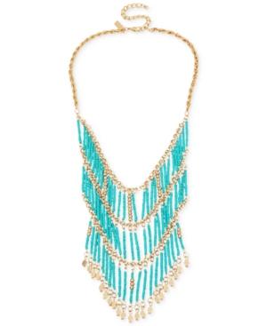 M. Haskell For Inc International Concepts Gold-tone Beaded Statement Necklace, Created For Macy's