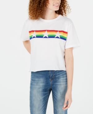 Rebellious One Juniors' Rainbow Star Graphic T-shirt