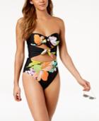 Trina Turk Bouquet Floral-print Bandeau Underwire Tie One-piece Swimsuit Women's Swimsuit